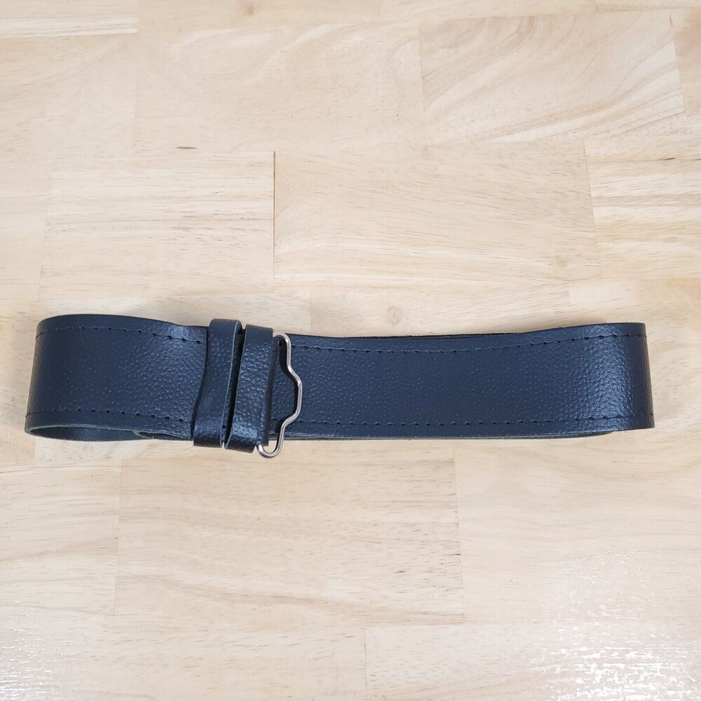 Sz L (38-44) Celtic Croft Black Pebble Grain Leather Kilt Belt Adjustable